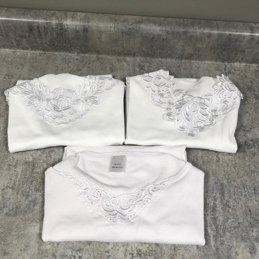 100% cotton White Lace Trim camisole Tops